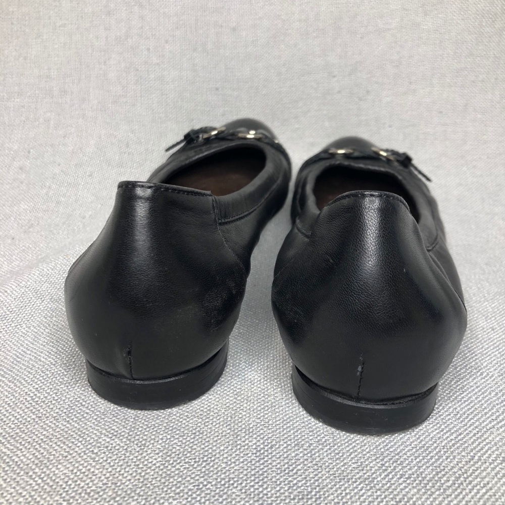 AGL Attilio Giusti Leombruni black cap toe leather ballet flats, size eu 41 - Picture 4 of 10